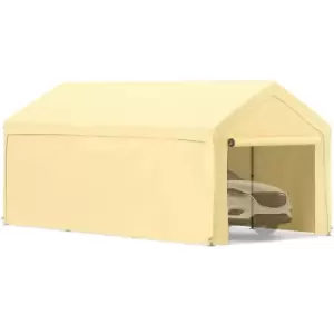 Image of 13 x 20ft Carport Car Canopy, Heavy Duty Garage Shelter with 8 Legs and Removable Sidewalls, Car Garage Tent for Party, Birthday, Boat, Adjustable