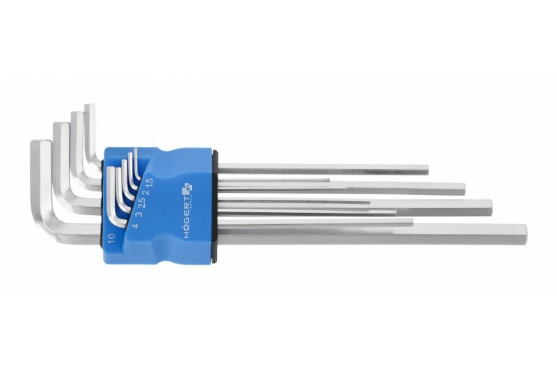 Image of Hogert Technik HT1W822 Angled Screwdriver Set Spanner Size: 10.0, Tool Steel, Number of tools: 9 Tool Steel Angled Screwdriver Set (6627)