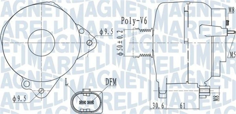 Image of MAGNETI MARELLI Alternator MAGNETI MARELLI 063732118010