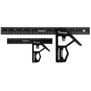 Image of Faithfull - 300mm 12' 150mm 6' Combination Square cnc Black Aluminium FAICS300TCNC