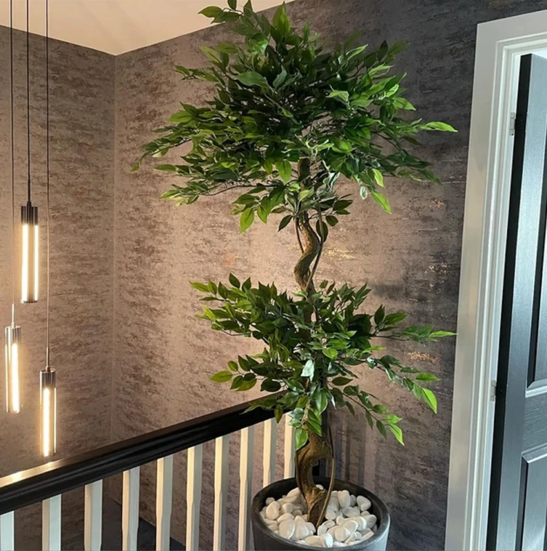 Image of Leaf Leaf Design UK Artificial Evergreen Large Trees,150cm Large Twisted Ficus,150cm