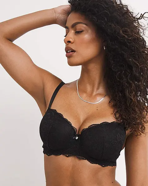 Image of Boux Avenue Boux Avenue Leah Balcony Bra Black Female 32E SP78420