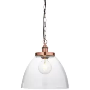 Image of Endon Hansen Grand Dome Ceiling Pendant Aged Copper