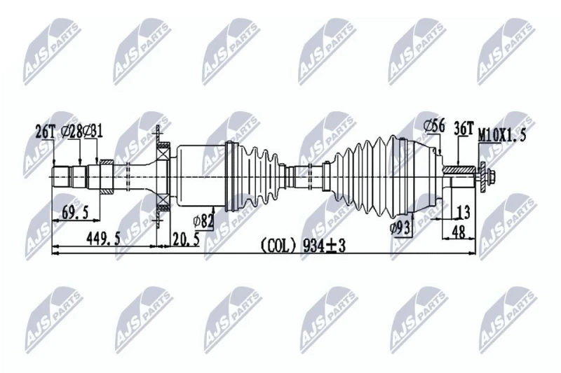 Image of NTY Drive shaft NTY NPW-VV-133