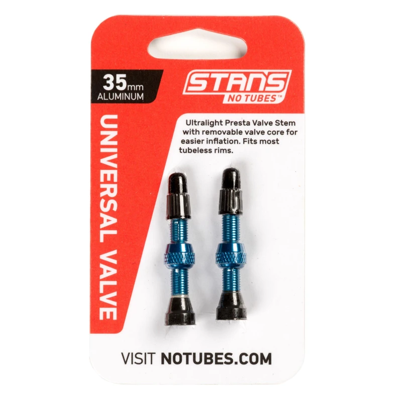 Image of Stans NoTubes VALVE STEM PAIR UNI AL PRESTA Blue unisex 35mm