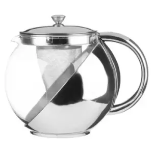 image of Stainless Steel 1.1L Infuser Glass Teapot Clear