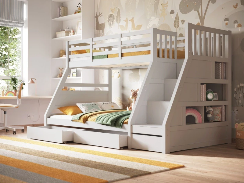 Image of Flair Lunar Wooden Triple Bunk Bed White