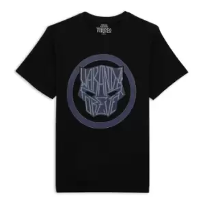 Image of Wakanda Forever Emblem Mens T-Shirt - Black - XXL
