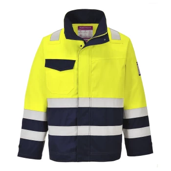 Image of Modaflame Flame Resistant Hi Vis Jacket Yellow / Navy 2XL