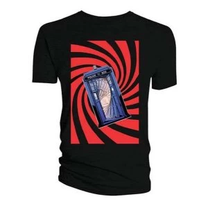 Image of Doctor Who - Tardis Swirl Mens Large T-Shirt - Black