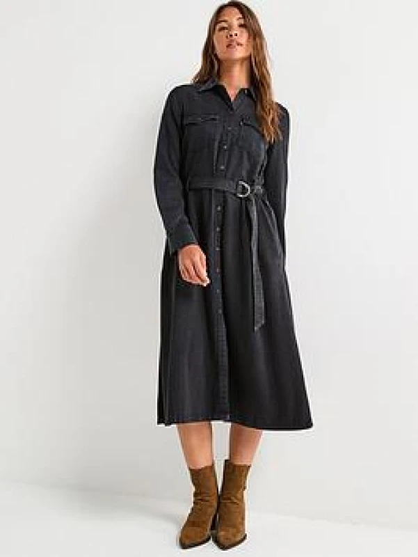 Image of Levis Denim Maxi Dress Grey Denim Women XS;S;M