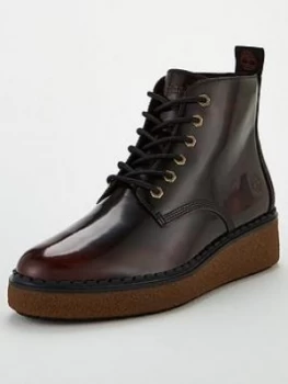 Image of Timberland Bluebell Lane Lace Up Ankle Boots - Dark Red, Dark Red, Size 3, Women