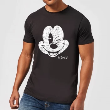 Disney Mickey Mouse Worn Face T-Shirt - Black - 5XL