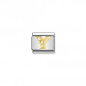 Image of Composable Classic Letters Gold Cubic Zirconia Y Link 030301/25