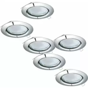 Image of 2 pack 3 pack Flush / Recessed Ceiling Downlight Chrome Steel 3x 3W GU10