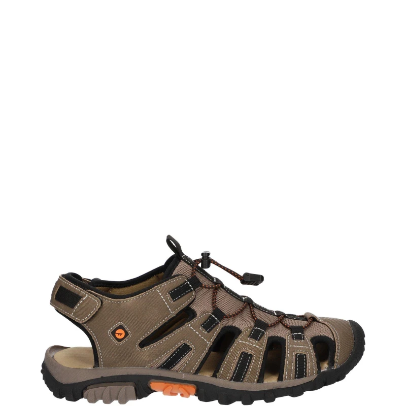 Image of Hi Tec Mens Cove Lightweight Sport Sandals UK Size 7 (EU 41) Taupe/Burnt Orange HIT126-TAUPE-7