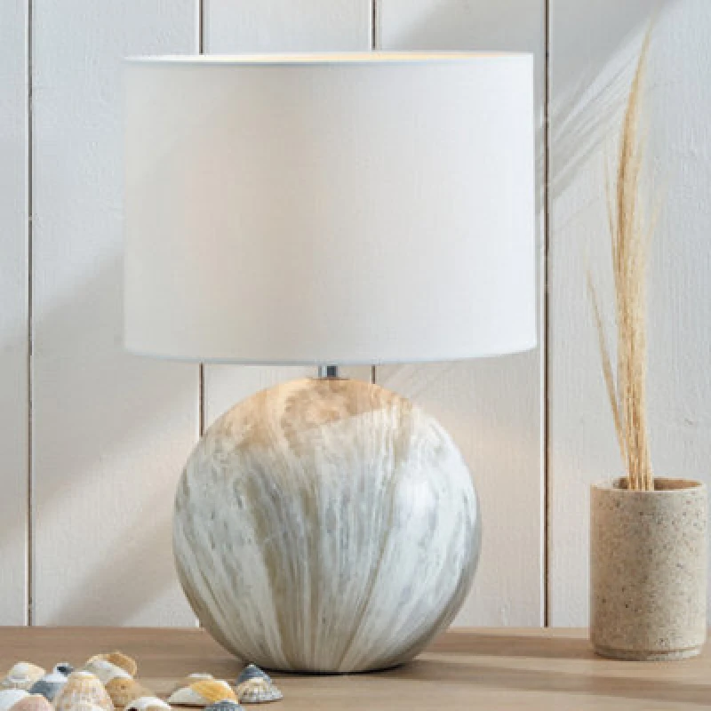 Image of Viejo Stone Effect Ceramic Table Lamp Grey