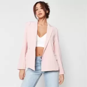 image of Missguided Petite Tailored Double Breasted Blazer - Pink