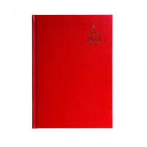 image of Collins A4 Desk Diary Day Per Page Appointment Red 2022 A44RED