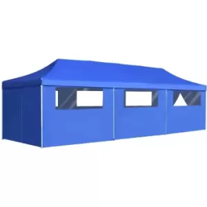 image of Folding Pop-up Party Tent with 8 Sidewalls 3x9 m Blue - Blue - Vidaxl