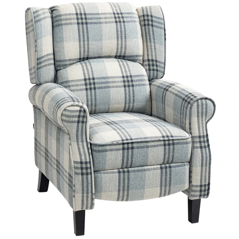 Image of HOMCOM Recliner Chair for Living Room Wingback Chair with Padded Armrest Grey