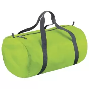 image of BagBase Packaway Barrel Bag / Duffle Water Resistant Travel Bag (32 Litres) (One Size) (lime Green)