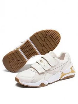 image of Puma Nova V Metallic, Beige/Gold, Size 6, Women