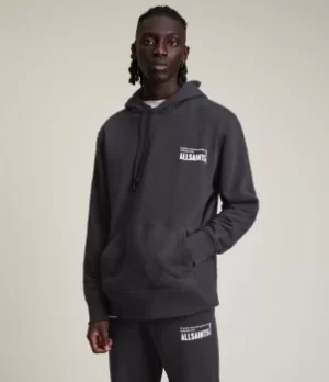 Image of AllSaints Mens Alna Pullover Hoodie, Black, Size: L