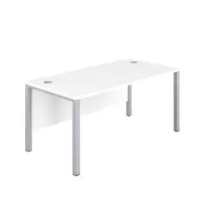 Image of Tc 1200 x 600 Goal Post Rectangular Desk White-Silver