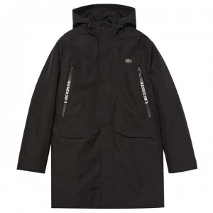 Image of Lacoste Hooded Parka Jacket - Black 031