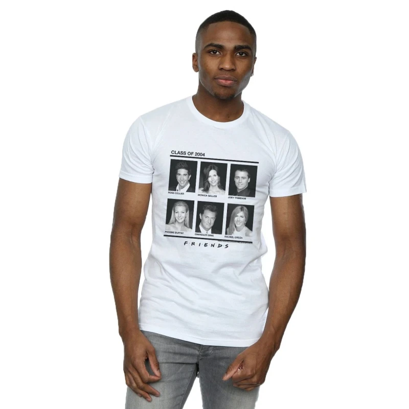 Image of Friends Friends Men Class Of 2004 Cotton T-Shirt in White Size: Small White S Male 5063376925518