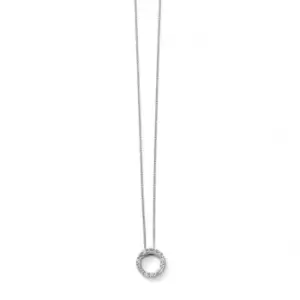 Image of Elements 9ct White Gold Open Circle Pendant With Diamonds GP948