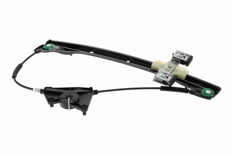 Image of VAICO V10-7617 Window regulator Green Mobility Parts Right Front, Operating Mode: Electric, without electric motor, with bolted-on plate Window Winde