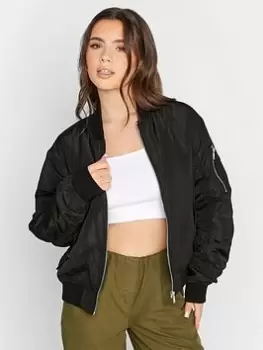 Image of PixieGirl Petite Bomber Jacket, Black, Size 12, Women