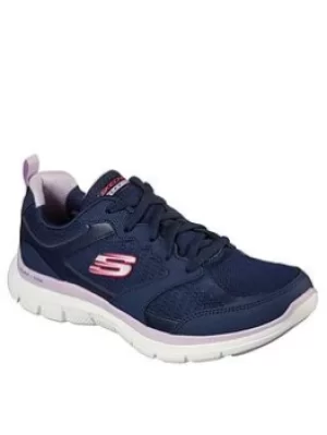 image of Skechers Flex Appeal 4.0 Trainers, Navy, Size 4, Women