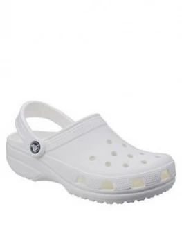 Image of Crocs Classic Clog Uni Flat Shoe - White, Size 7, Women