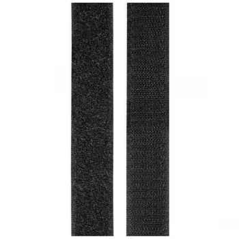 Image of Toolcraft 419955 KL25X2000C Hook & Loop Strip 2000mm x 25mm - Blac...