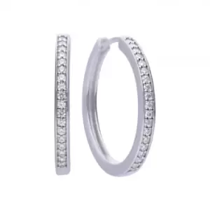 Image of Diamonfire Silver White Zirconia Classical Creole Earrings E5605