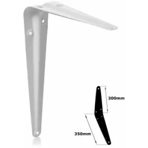 Image of Moderix - Shelf Brackets White London Pattern Metal For Shelving Constructions - Size 300x350mm - Pack of 5