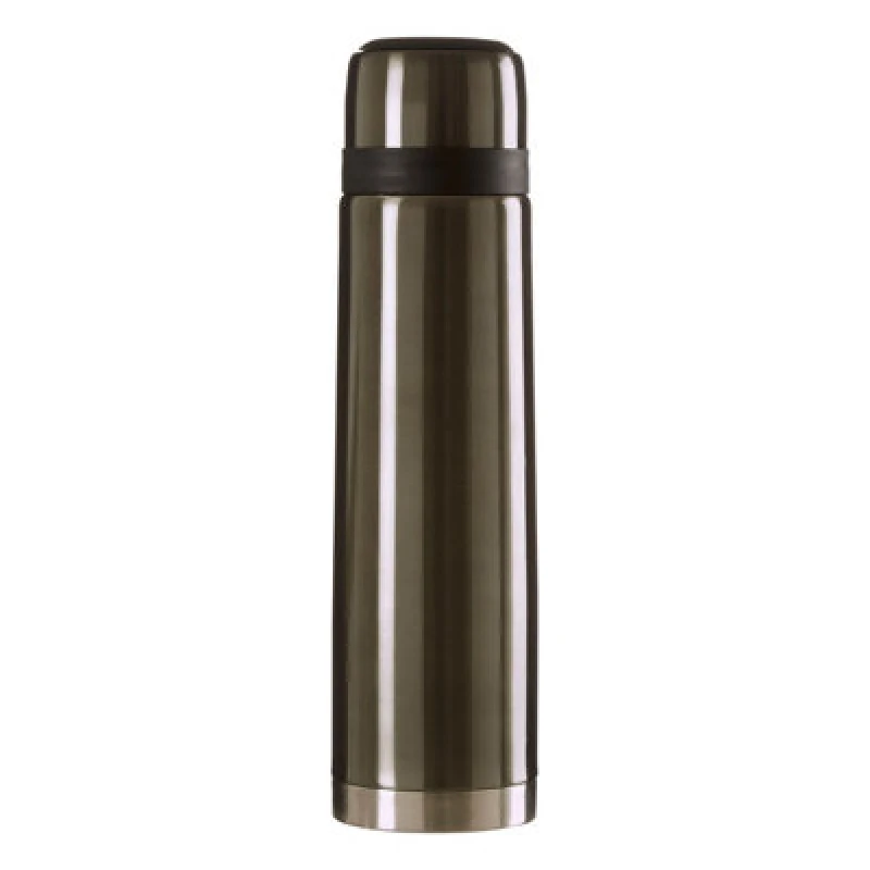 Image of Premier Housewares Stainless Steel Stripe 900ml Vacuum Flask, Leak-Proof Thermos Travel Flask For Hot and Cold Beverages Grey