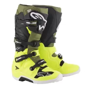 Image of Alpinestars Tech 7 Motocross Boots, green-brown, Size 48, green-brown, Size 48
