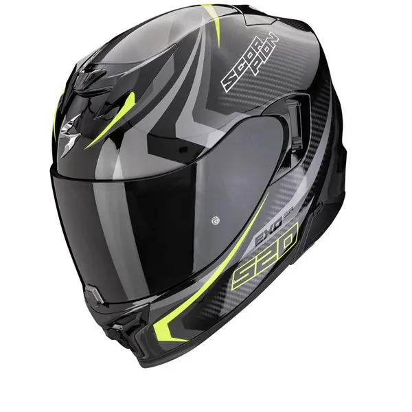 Image of Scorpion EXO-520 Evo Air Terra Black Silver Neon Yellow Full Face Helmet Size XL