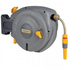 Image of Hozelock Wall Mounted Auto Hose Reel 1/2" / 12.5mm 10m Grey & Yellow