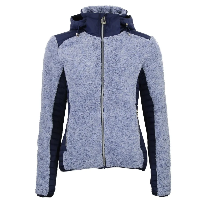 Image of Two-tone zip-up hoodie fleece For Her Peak Mountain Bleu Female S