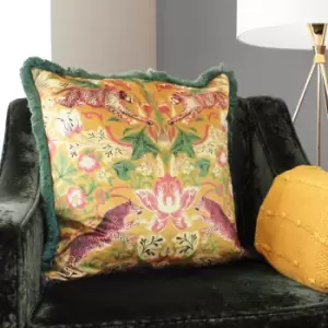 Image of Bexley Tropical Cushion Mustard, Mustard / 50 x 50cm / Polyester Filled