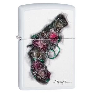 image of Zippo Spazuk Bouquet Revolver White Regular Windproof Lighter