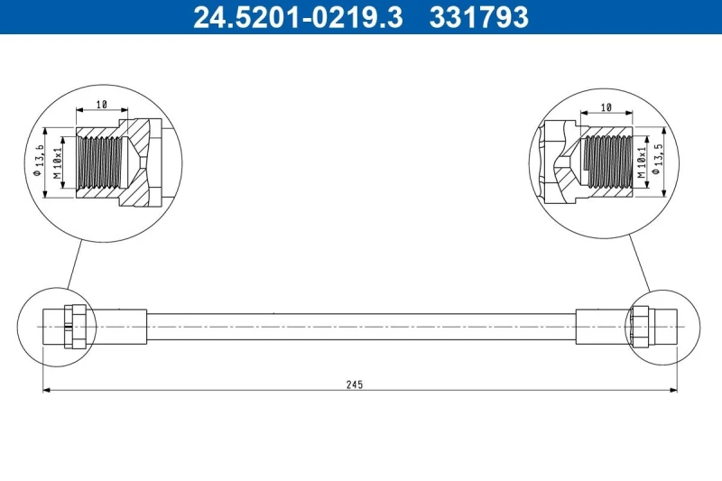 Image of Brake hose ATE 24.5201-0219.3