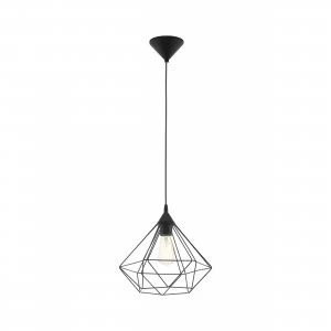 EGLO ES/E27 Tarbes Black Pendant Light 60W - 94188