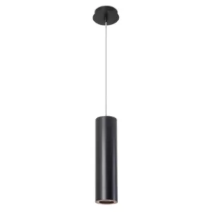 Image of Pipe 1 Light Slim Ceiling Pendant Black, Gold 6.8cm, GU10