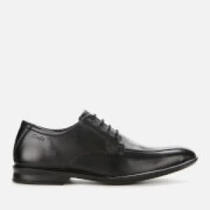 Image of Clarks Mens Bensley Run Leather Derby Shoes - Black - UK 10